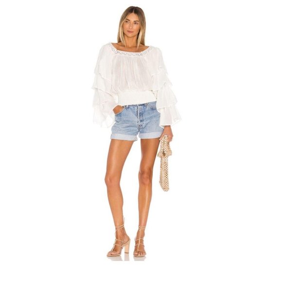 NWT JEN’S PIRATE BOOTY La Pluma Top in White, Sz S - Picture 2 of 7